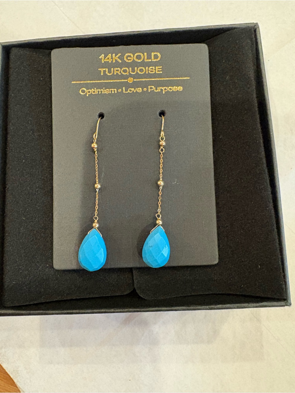 14K gold turquoise earrings